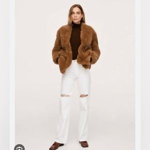 NWT Mango Faux Fur Coat